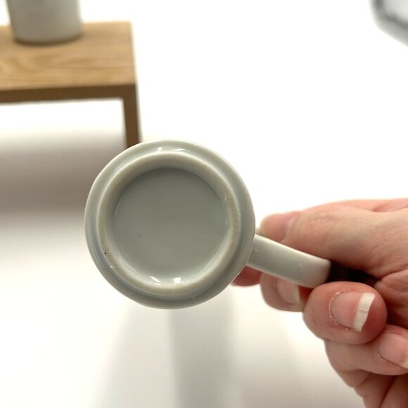 Handmade White Porcelain Espresso Coffee Mugs With D Handles Set of 4 Minimalist - Picture 12 of 12